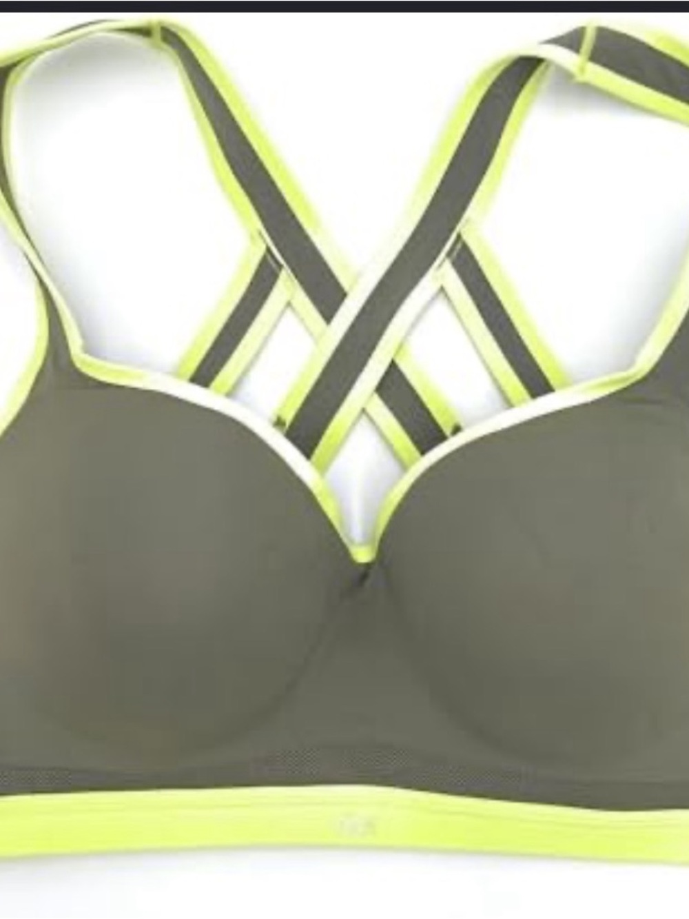 Victoria’s Secret VSX Incredible MAX Sports Bra Olive and Lime Strappy
